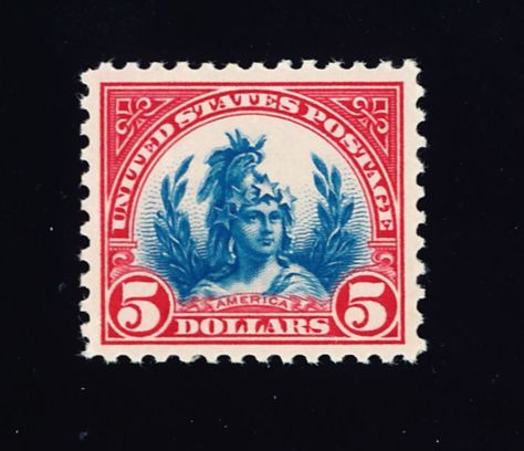 Issued in 1923 and featuring the “America” statue that crowns the dome of the US Capitol. This is simply a beautiful and patriotic design.