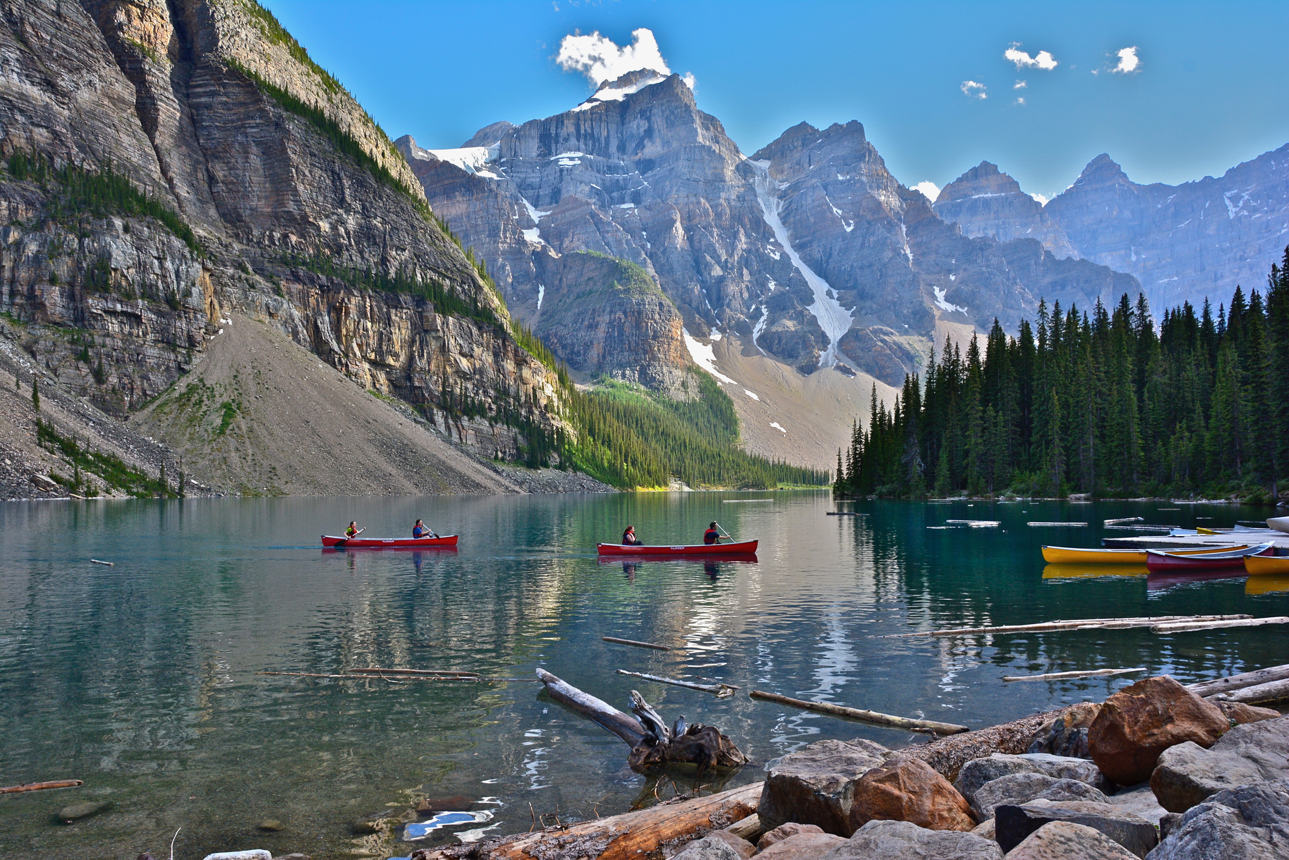 Canoeing on Moraine Lake 